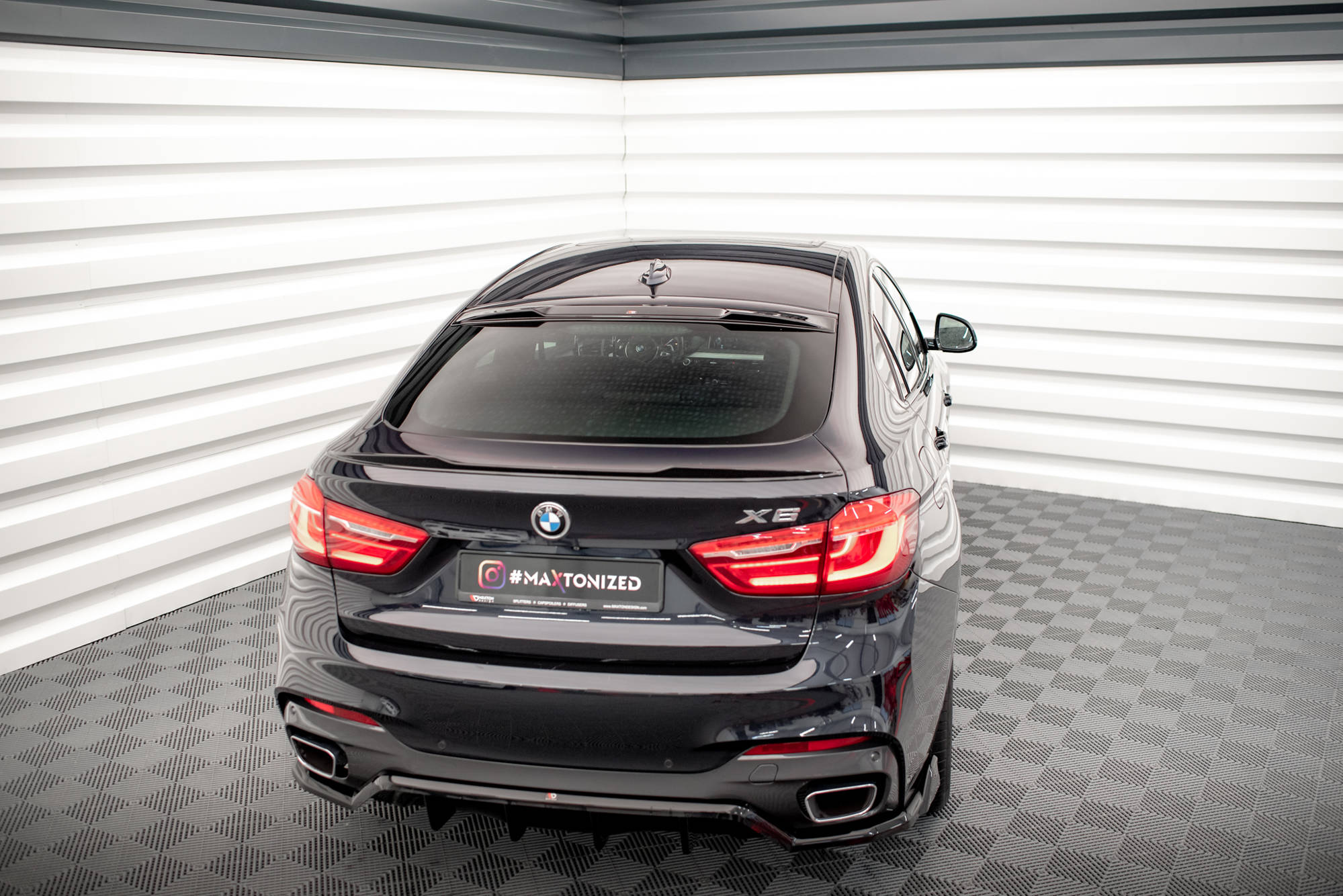 Maxton Design Heckscheiben Spoiler passend für BMW X6 F16 M-Paket / X6 M F86 schwarz Hochglanz