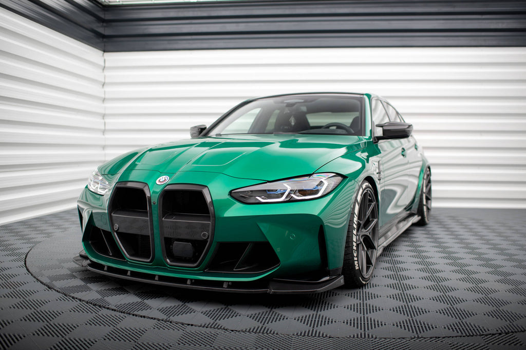 Maxton Design Prepreg Carbon Fiber Street+ Spoilerlippe Front Ansatz V.1 passend für BMW M3 Limousine / Touring G80 / G81