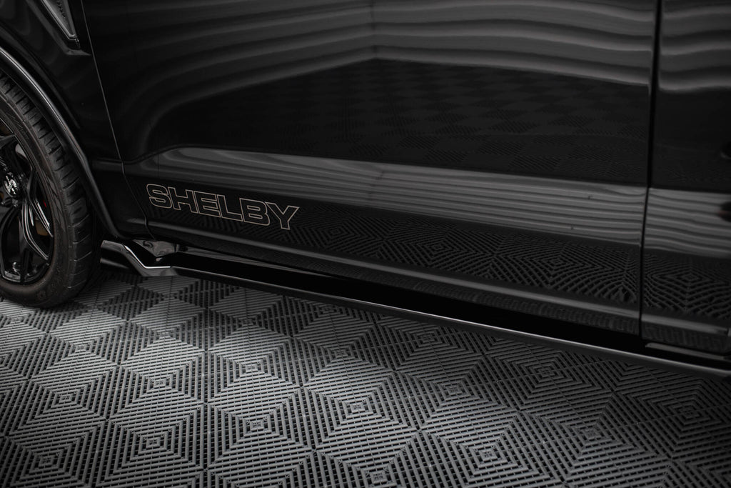 Maxton Design Street+ Seitenschweller Leisten Passend für Shelby F150 Super Snake Schwarz Hochglanz
