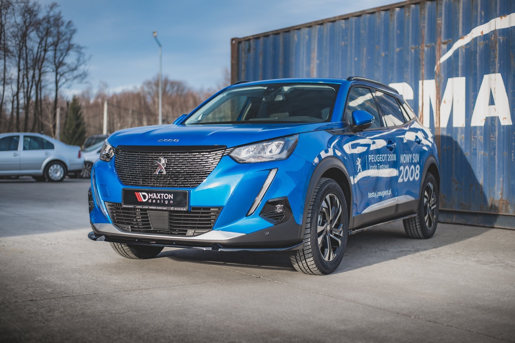 Maxton Design Street+ Spoilerlippe Front Ansatz V.1 passend für Peugeot 2008 Mk2 schwarz Hochglanz