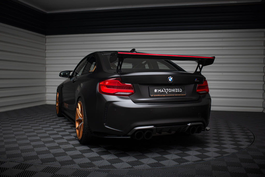 Maxton Design Carbon Spoiler With External Brackets Uprights + LED BMW M2 F87 / 2 / 2 M-Paket F22 für BMW M2 F87