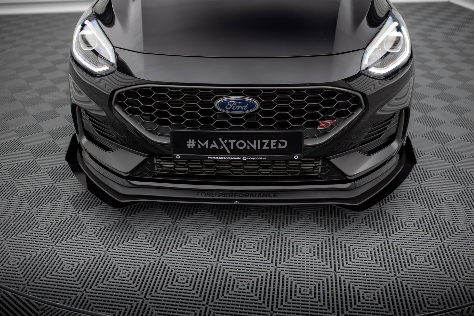 Maxton Design Front Stoßstange Flaps passend für Ford Fiesta ST Mk8 Facelift schwarz Hochglanz