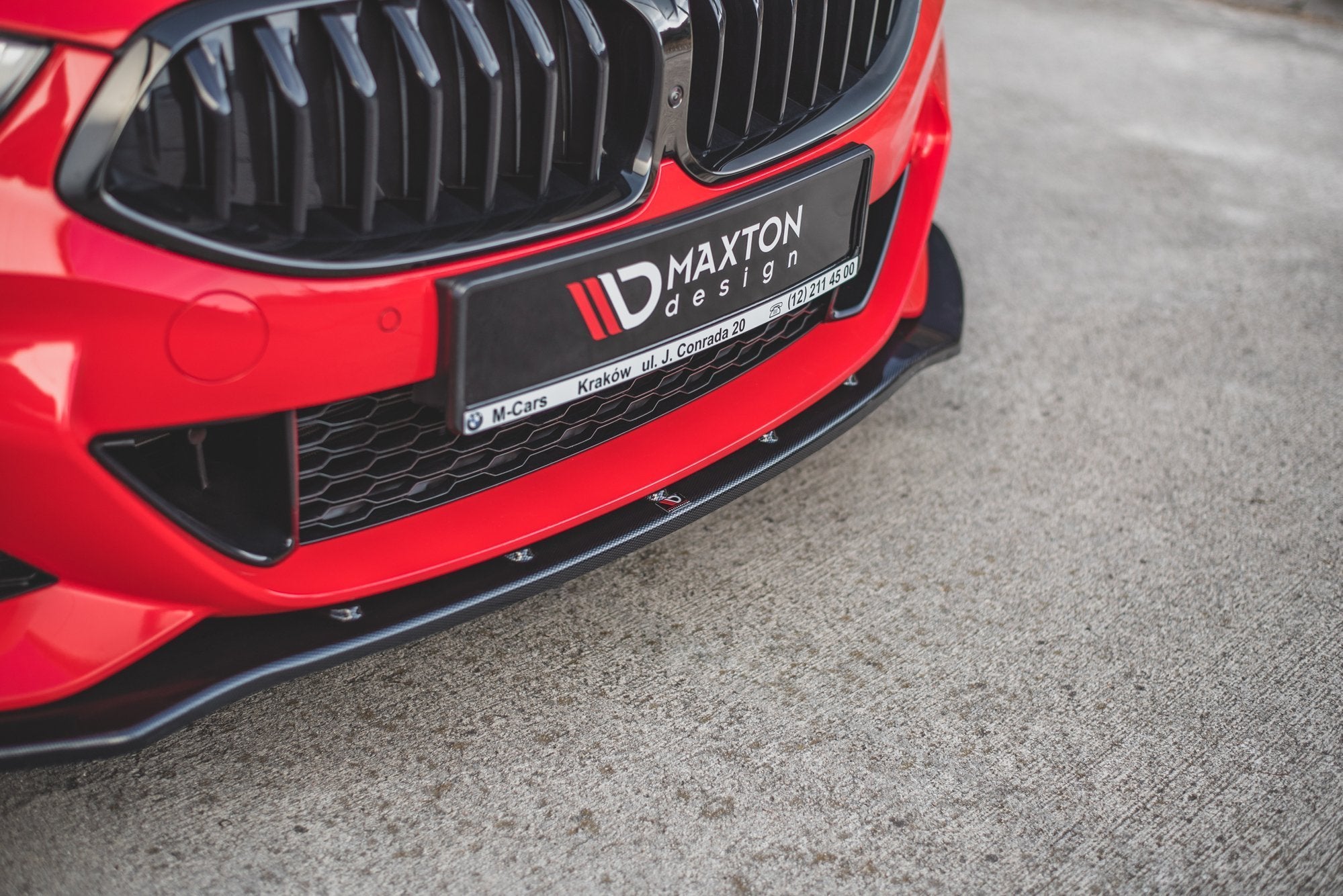 Maxton Design Street+ Spoilerlippe Front Ansatz V.1 passend für BMW 8 Coupe G15 / 8 Gran Coupe M Paket G16 schwarz Hochglanz