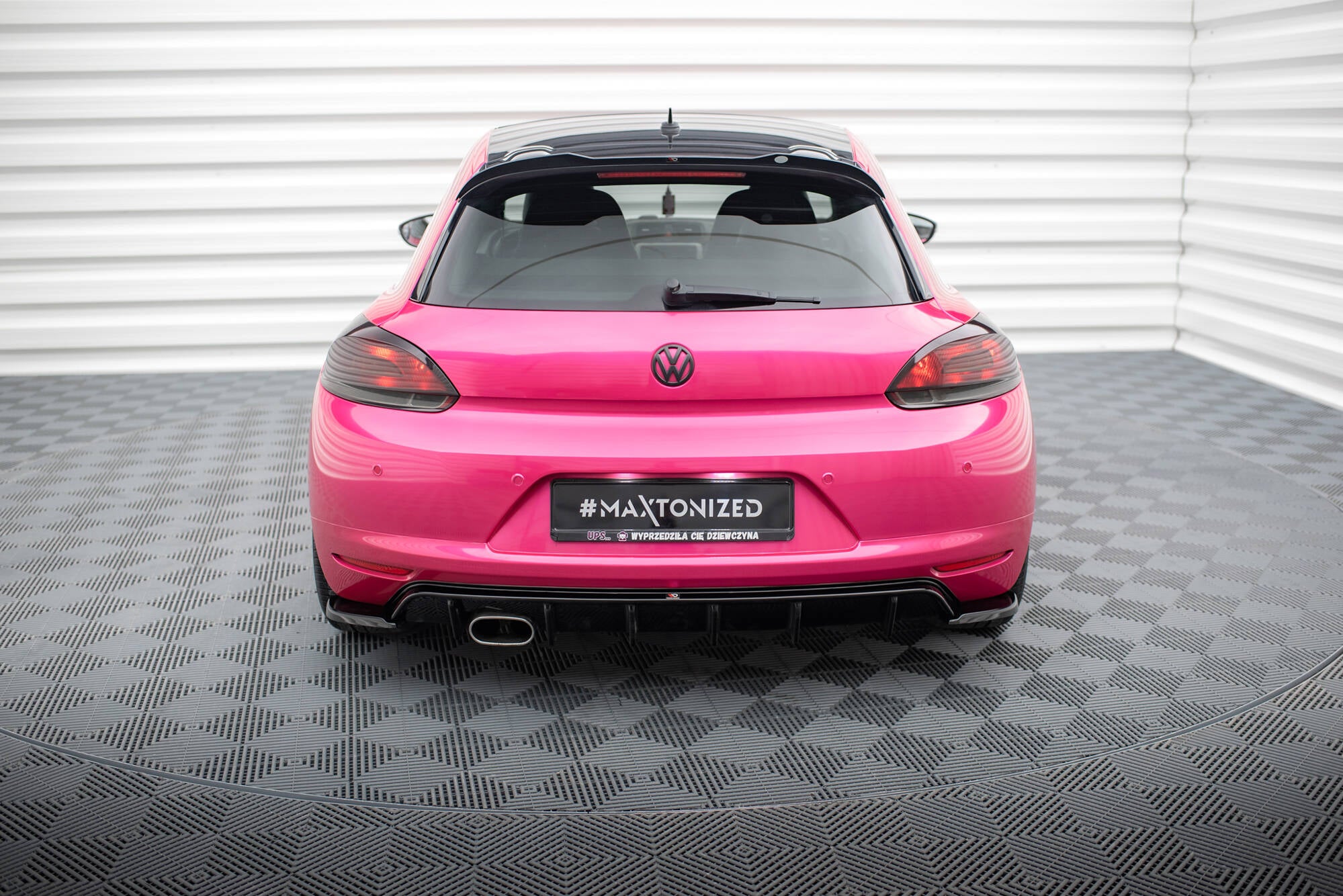 Maxton Design Heck Ansatz Flaps Diffusor V.2 passend für VW Scirocco Mk3 schwarz Hochglanz