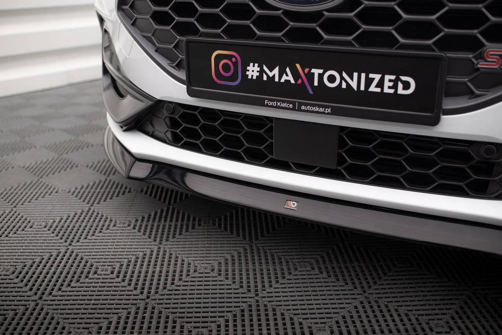 Maxton Design Street+ Spoilerlippe Front Ansatz V.8 passend für Ford Focus ST / ST-Line Mk4 Facelift schwarz Hochglanz