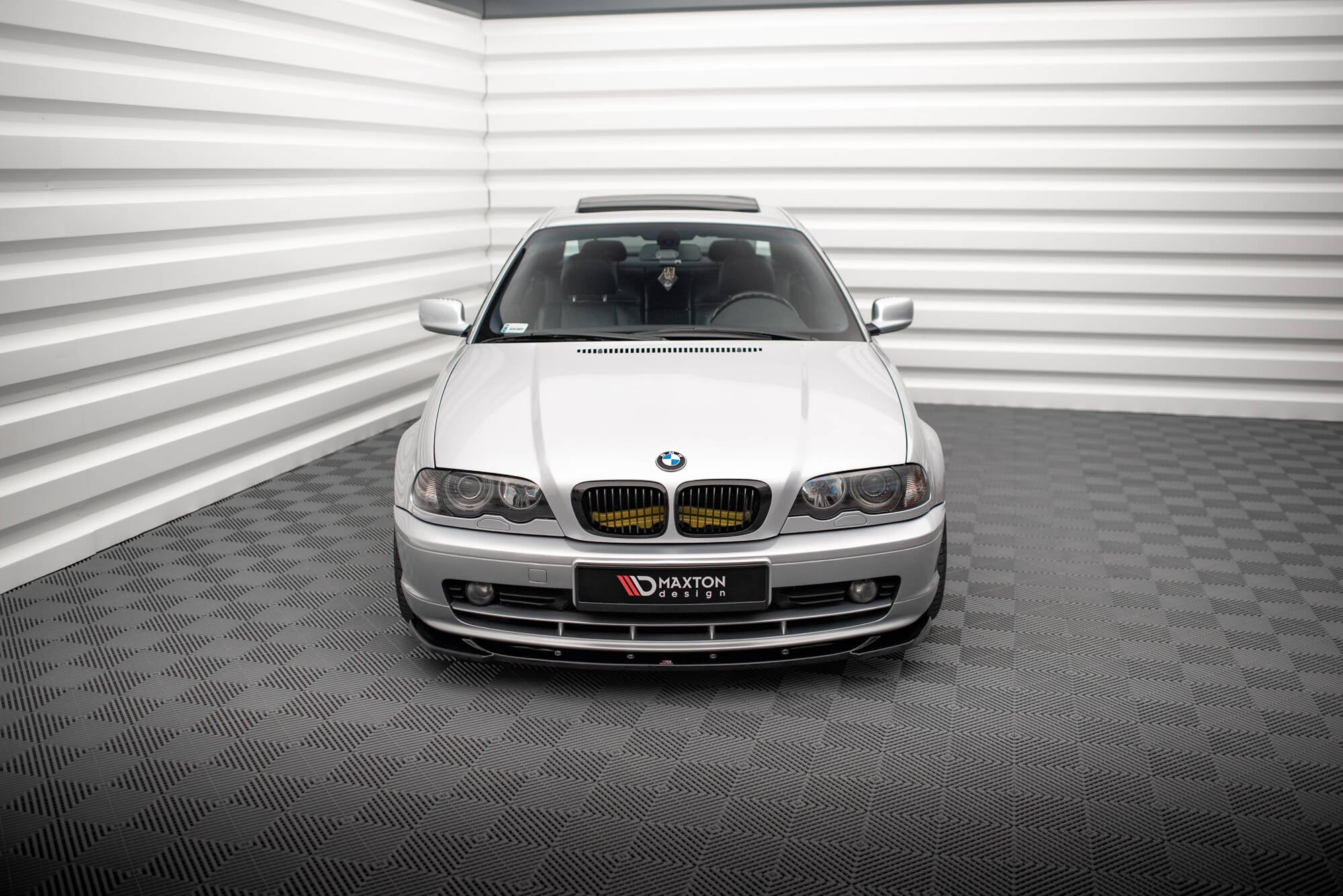 Maxton Design Street+ Spoilerlippe Front Ansatz V.1 passend für BMW 3er Coupe E46 schwarz Hochglanz