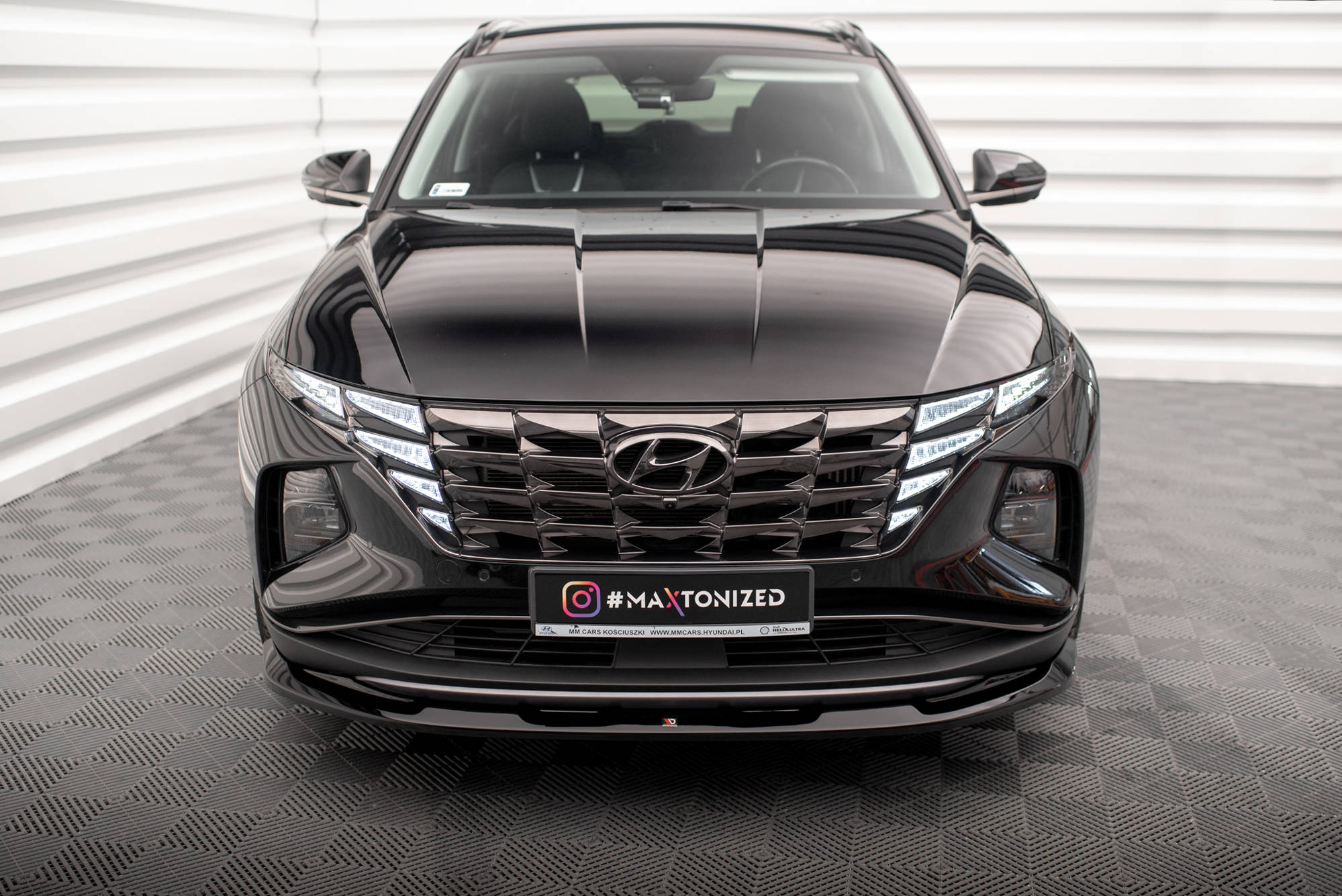 Maxton Design Street+ Spoilerlippe Front Ansatz V.1 passend für Hyundai Tucson Mk4 schwarz Hochglanz