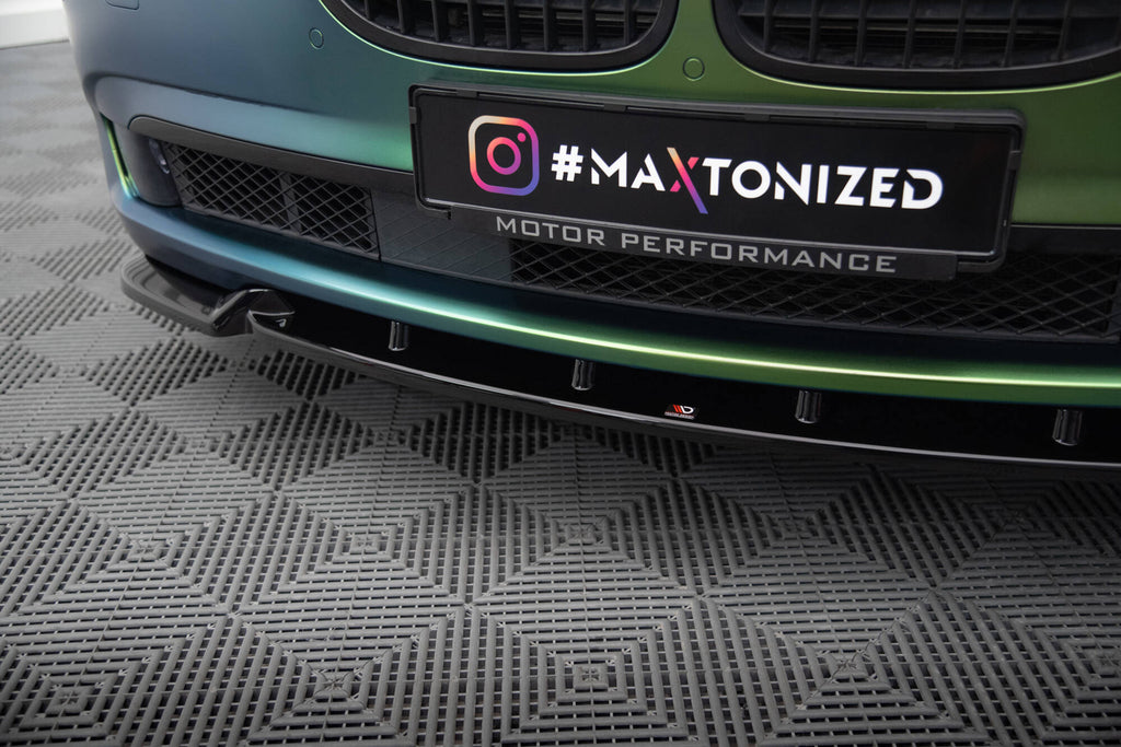 Maxton Design Street+ Spoilerlippe Front Ansatz V.2 passend für BMW 7 F01 schwarz Hochglanz