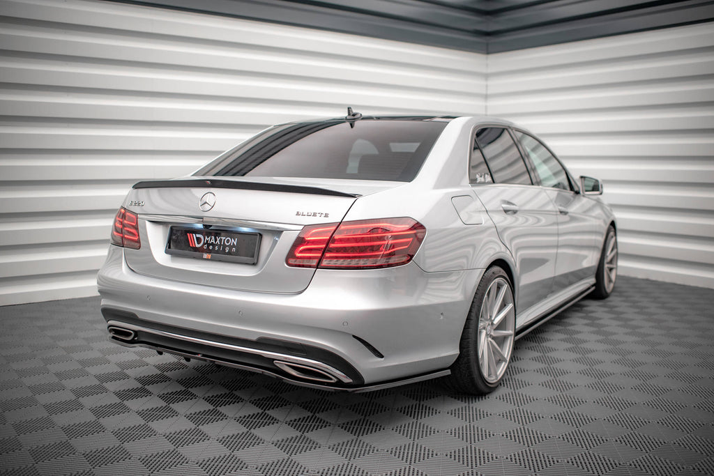 Maxton Design Spoiler CAP passend für Mercedes-Benz E63 AMG / AMG-Line / Standard Limousine W212 Facelift schwarz Hochglanz