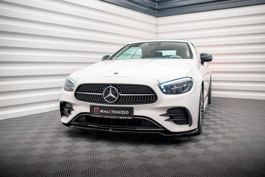 Maxton Design Street+ Spoilerlippe Front Ansatz V.1 passend für Mercedes-Benz E-Klasse W213 Coupe Facelift (C238 Facelift) / Cabriolet (A238 Facelift) AMG-Line / 53 AMG schwarz Hochglanz