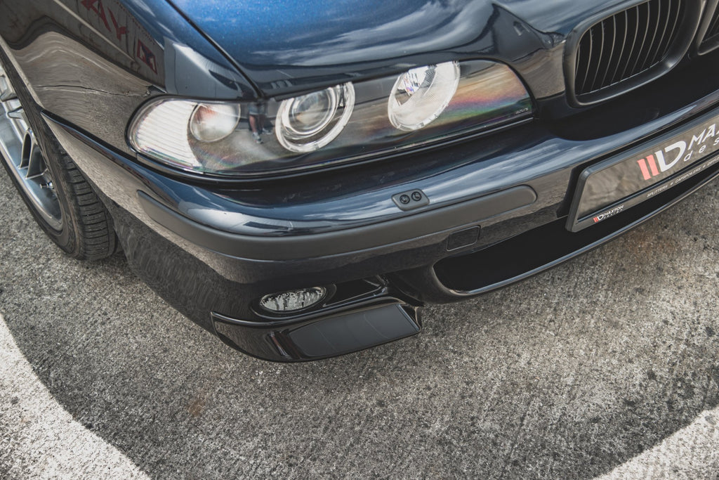 Maxton Design Street+ Spoilerlippe Front Ansatz passend für Seite BMW M5 / 5 M-Paket E39 schwarz Hochglanz
