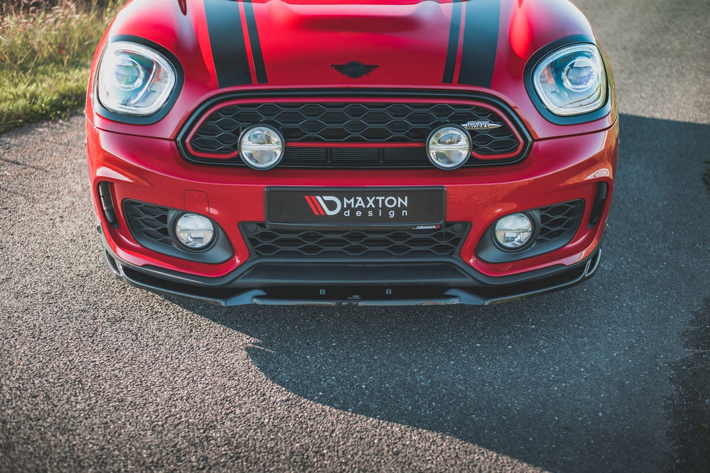 Maxton Design Street+ Spoilerlippe Front Ansatz V.1 passend für Mini Countryman Mk2 F60 JCW schwarz Hochglanz