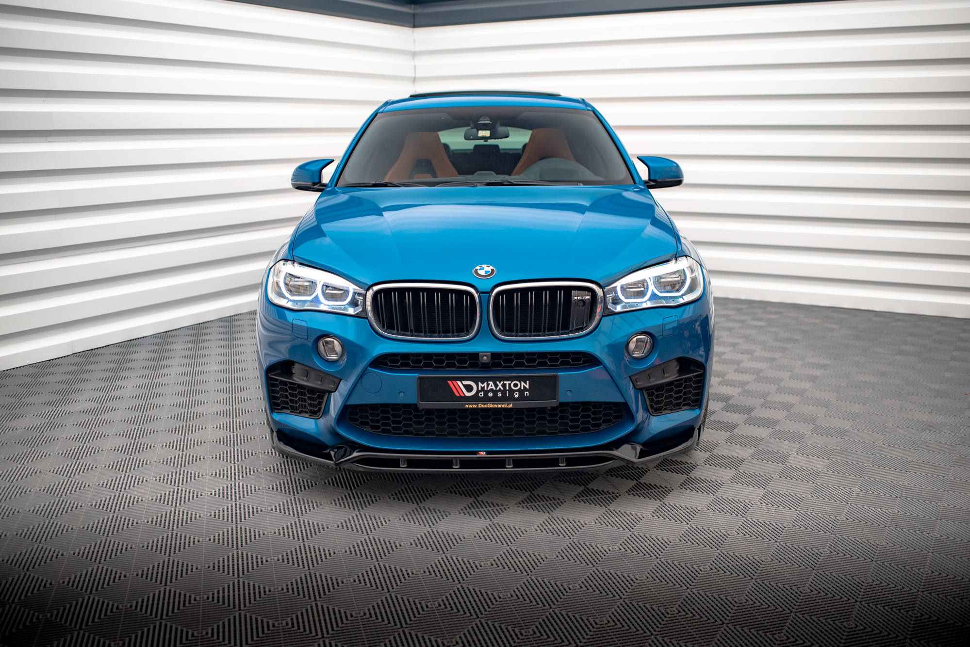 Maxton Design Street+ Spoilerlippe Front Ansatz V.3 passend für BMW X5 M F85 / X6 M F86 schwarz Hochglanz