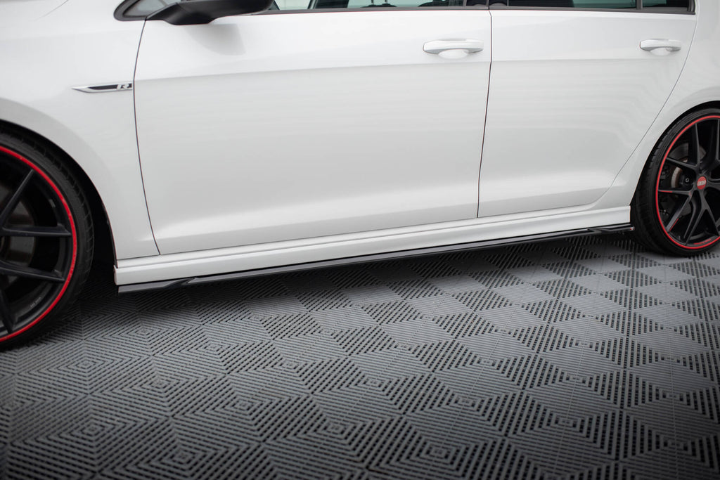 Maxton Design Street+ Seitenschweller Leisten passend für V.4 VW Golf R / R-Line Mk7 schwarz Hochglanz