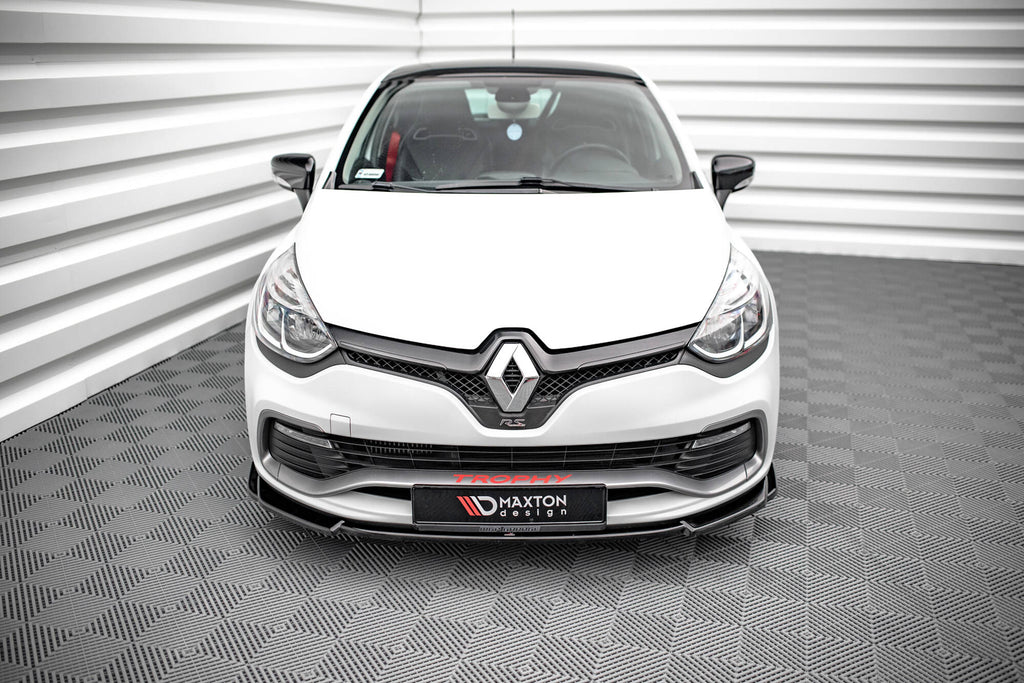 Maxton Design Street+ Spoilerlippe Front Ansatz V.2 passend für Renault Clio RS Mk4 schwarz Hochglanz