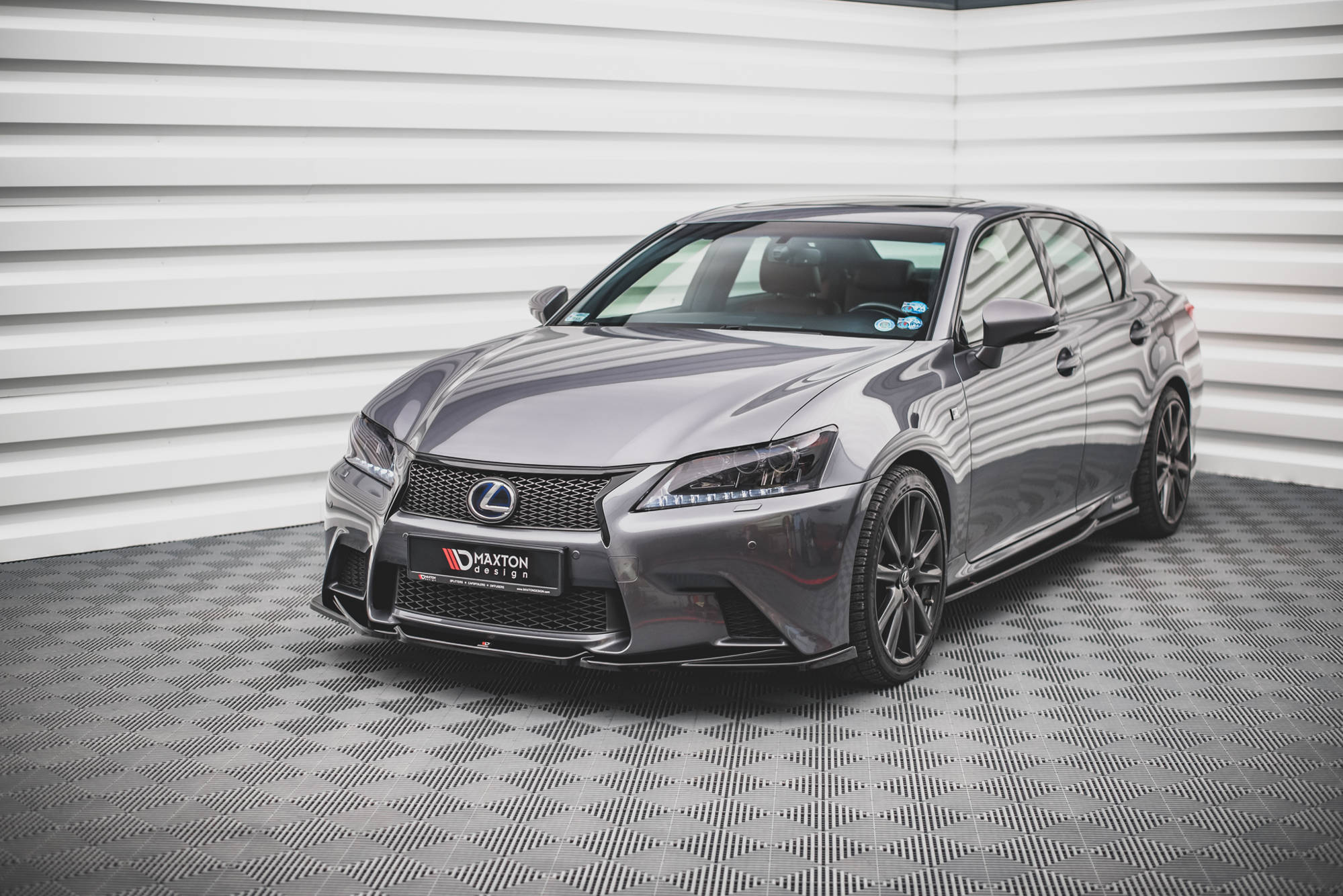 Maxton Design Street+ Spoilerlippe Front Ansatz V.2 passend für Lexus GS F Sport Mk4 (L10) schwarz Hochglanz
