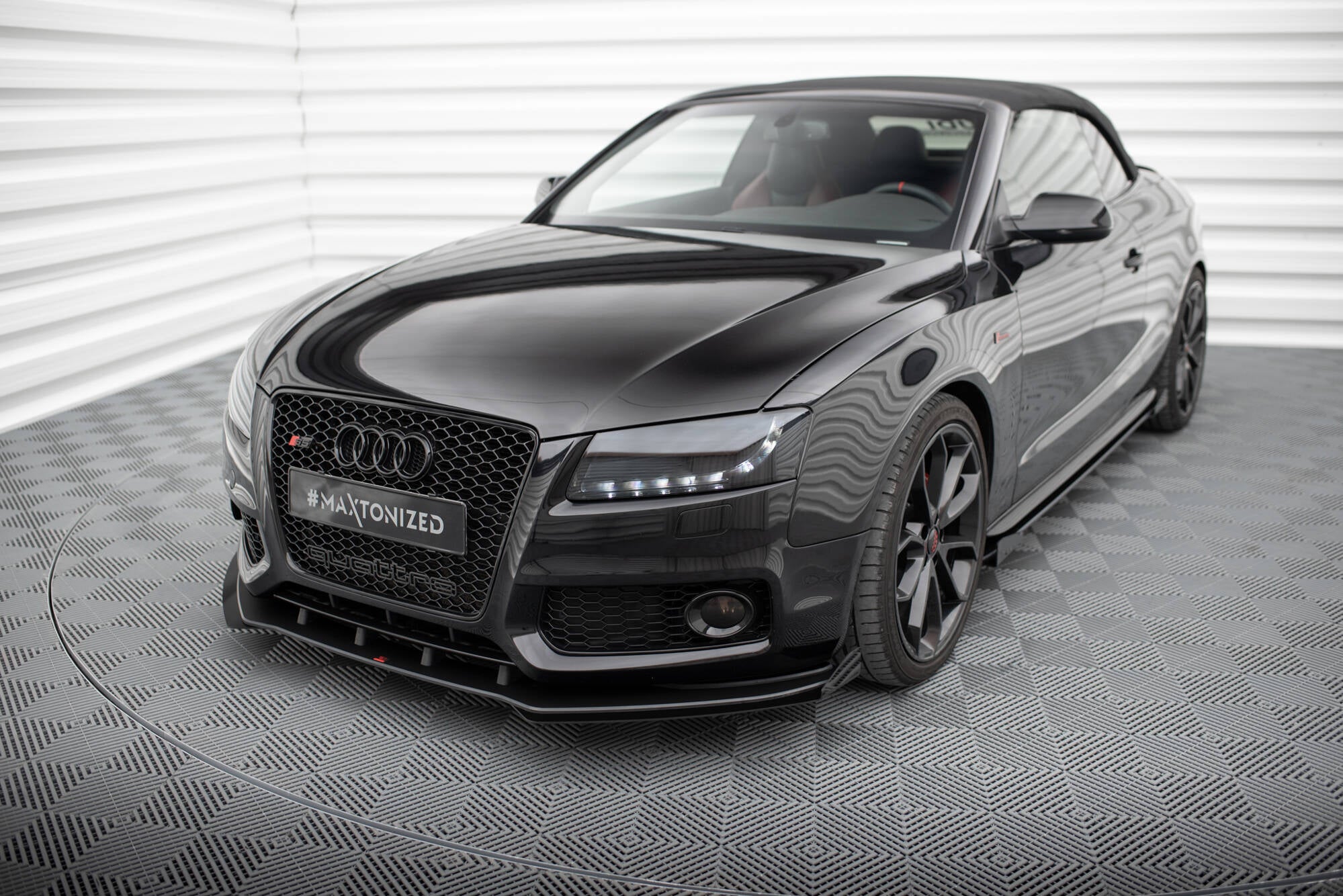 Maxton Design Front Stoßstange Flaps passend für Audi S5 / A5 S-Line 8T schwarz Hochglanz