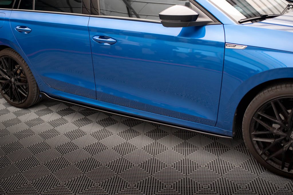 Maxton Design Street+ Seitenschweller Leisten passend für V.1 passend für Skoda Octavia Mk4 schwarz Hochglanz