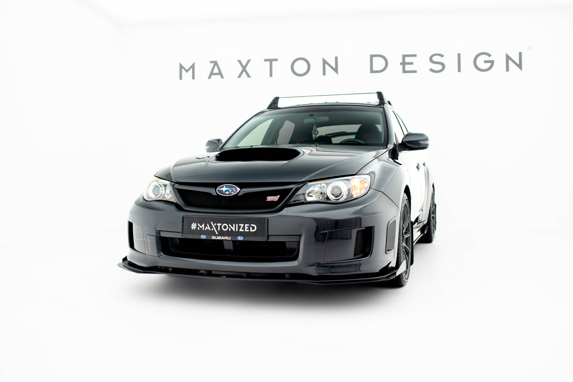 Maxton Design Street Pro Street+ Spoilerlippe Front Ansatz + Flaps passend für Subaru Impreza WRX STI Mk3 Facelift schwarz Hochglanz