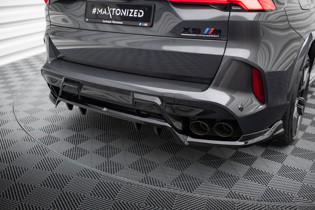 Maxton Design Street+ Mittlerer Diffusor RACE passend für BMW X5 M F95 / F95 Facelift schwarz Hochglanz
