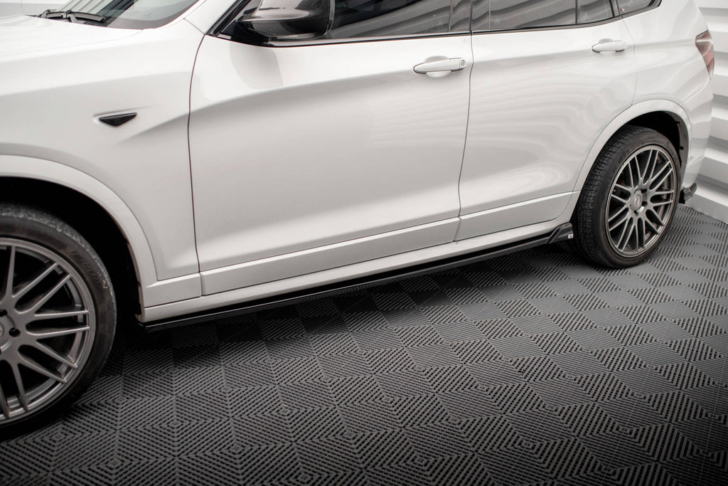 Maxton Design Street+ Seitenschweller Leisten passend für BMW X3 M-Paket F25 schwarz Hochglanz