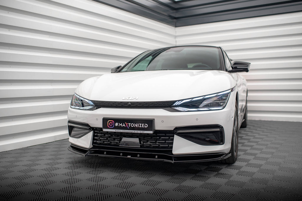 Maxton Design Street+ Spoilerlippe Front Ansatz V.2 passend für Kia EV6 GT-Line Mk1 schwarz Hochglanz