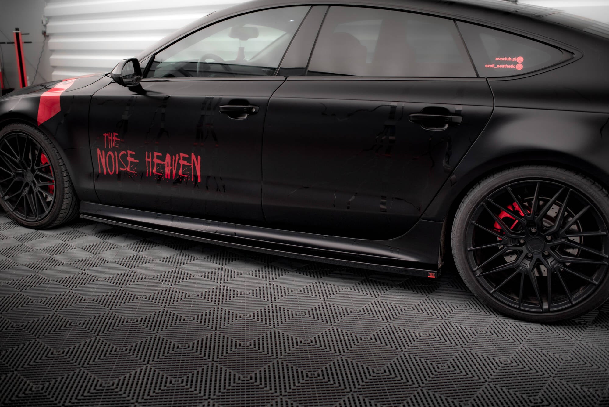 Maxton Design Street+ Seitenschweller Leisten passend für Audi A7 RS7 Look C7 schwarz Hochglanz