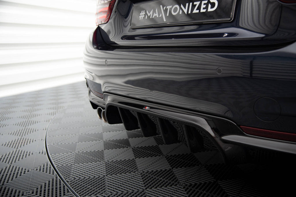 Maxton Design Diffusor Heck Ansatz passend für BMW 4er Coupe / Gran Coupe / Cabrio M-Paket F32 / F36 / F33 (Einzelauspuff li.)