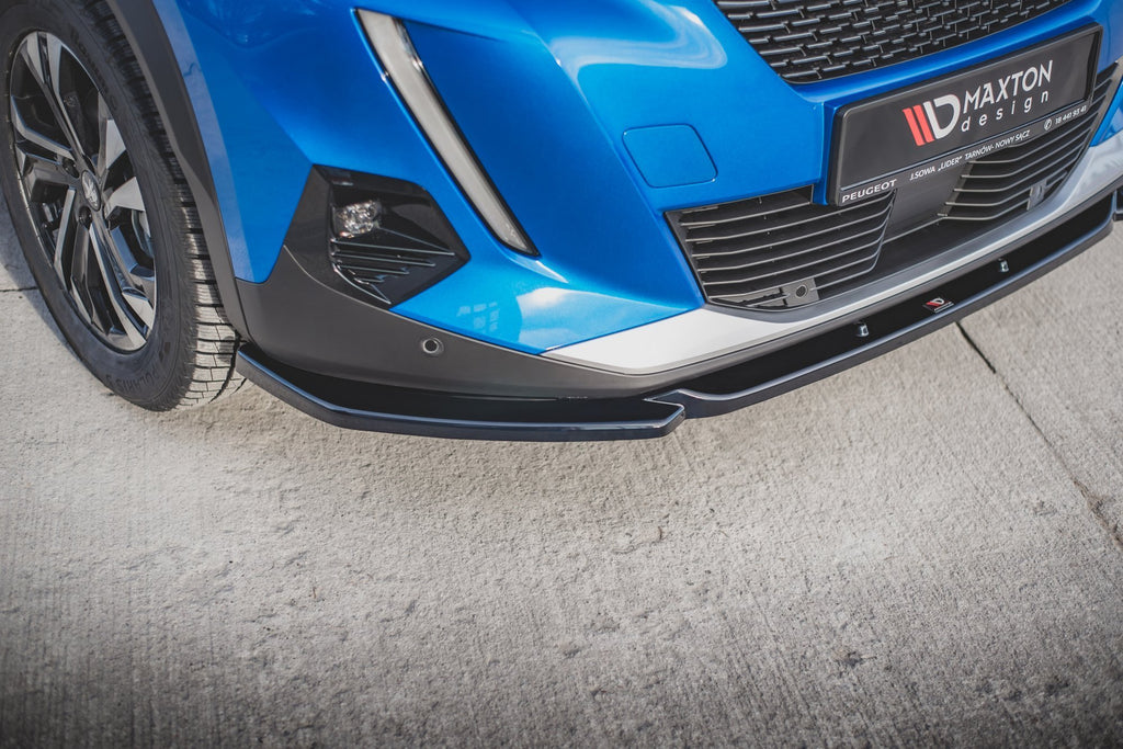 Maxton Design Street+ Spoilerlippe Front Ansatz V.2 passend für Peugeot 2008 Mk2 schwarz Hochglanz