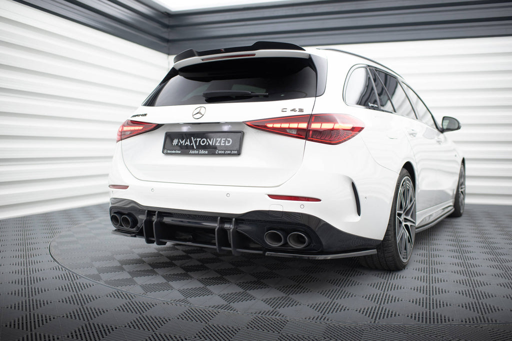 Maxton Design Heck Ansatz Flaps Diffusor passend für Mercedes-Benz C AMG-Line / 43 AMG W206 schwarz Hochglanz