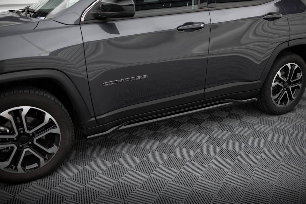 Maxton Design Street+ Seitenschweller Leisten passend für Jeep Compass Limited Mk2 Facelift schwarz Hochglanz
