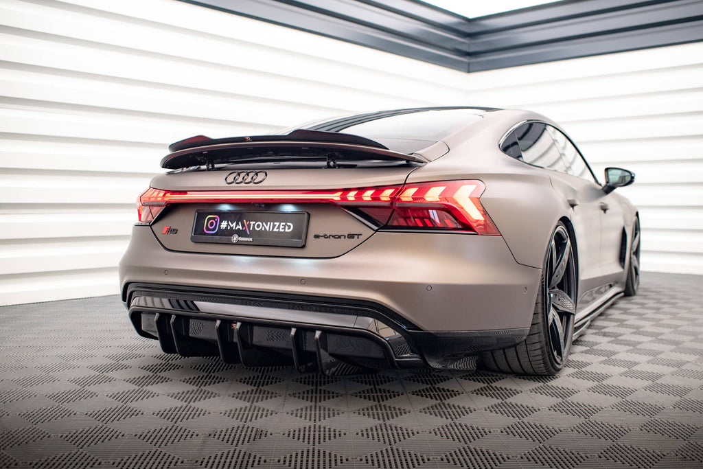 Maxton Design Diffusor Heck Ansatz passend für Audi e-Tron GT / RS GT Mk1 schwarz Hochglanz