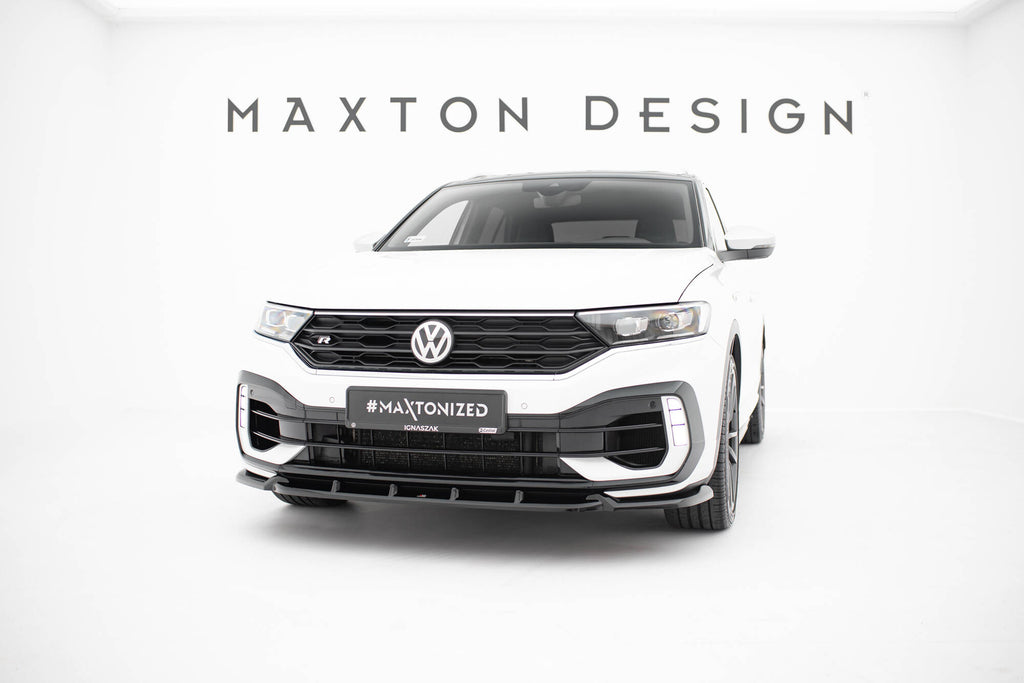 Maxton Design Street+ Spoilerlippe Front Ansatz passend für VW T-Roc R Mk1 schwarz Hochglanz