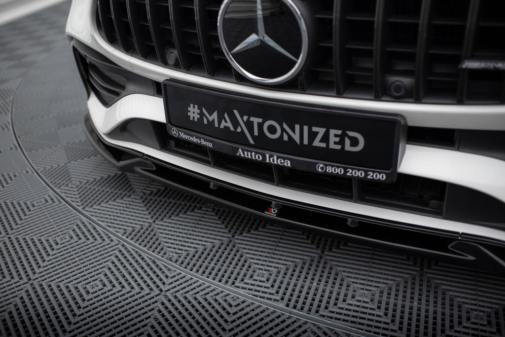 Maxton Design Street+ Spoilerlippe Front Ansatz V.1 passend für Mercedes-Benz C AMG-Line / 43 AMG W206 schwarz Hochglanz