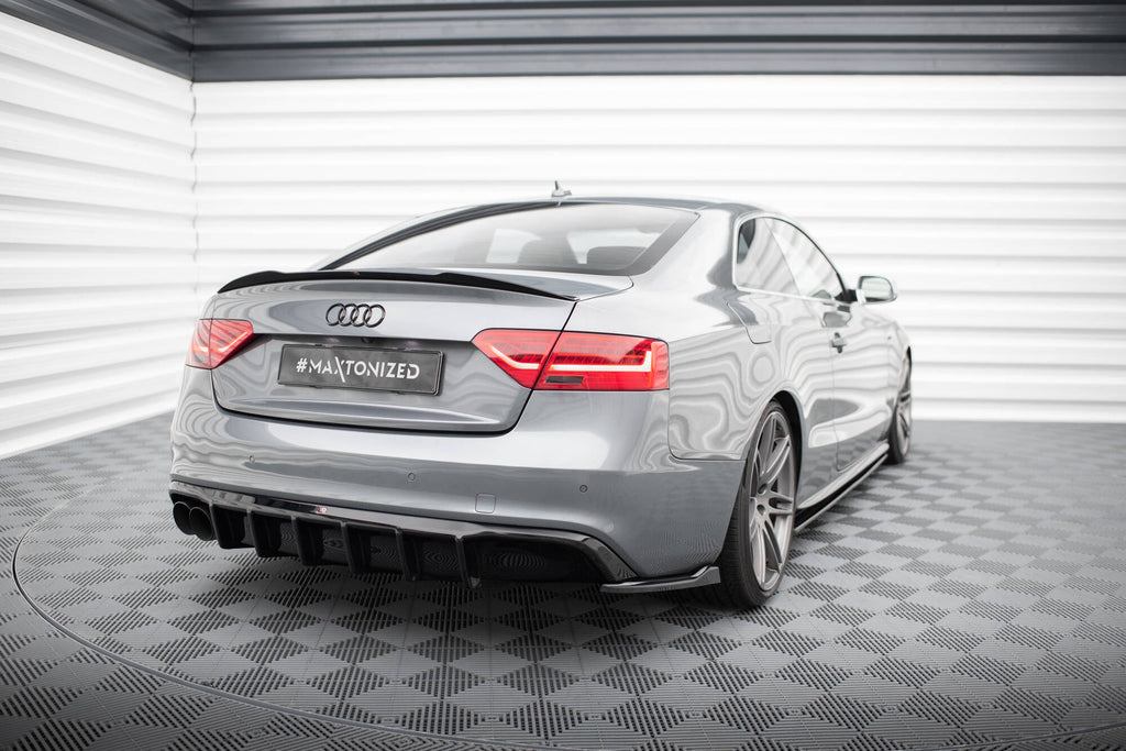 Maxton Design Diffusor Heck Ansatz passend für Audi S5 / A5 S-Line 8T Facelift (Doppelauspuff li.)