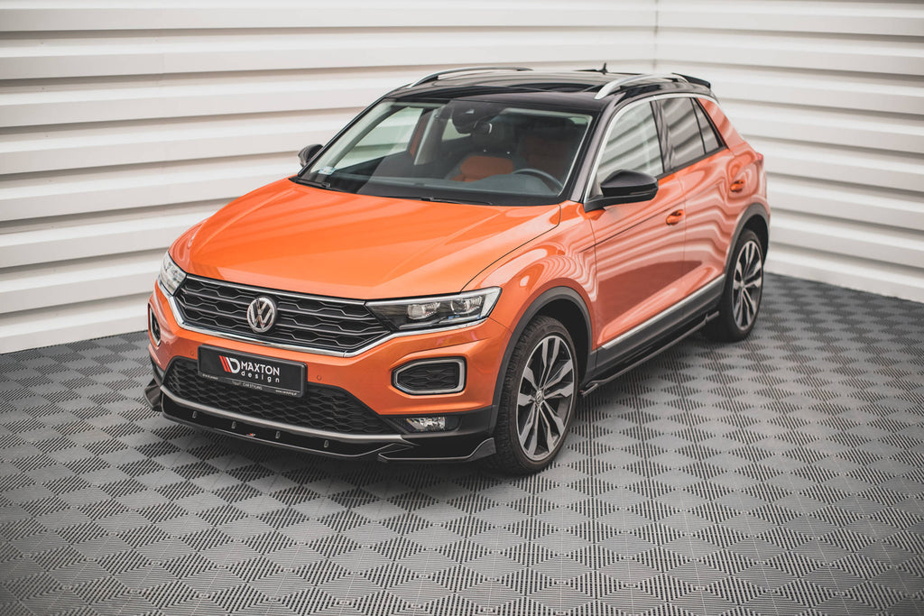 Maxton Design Street+ Spoilerlippe Front Ansatz V.1 passend für VW T-Roc Mk1 schwarz Hochglanz