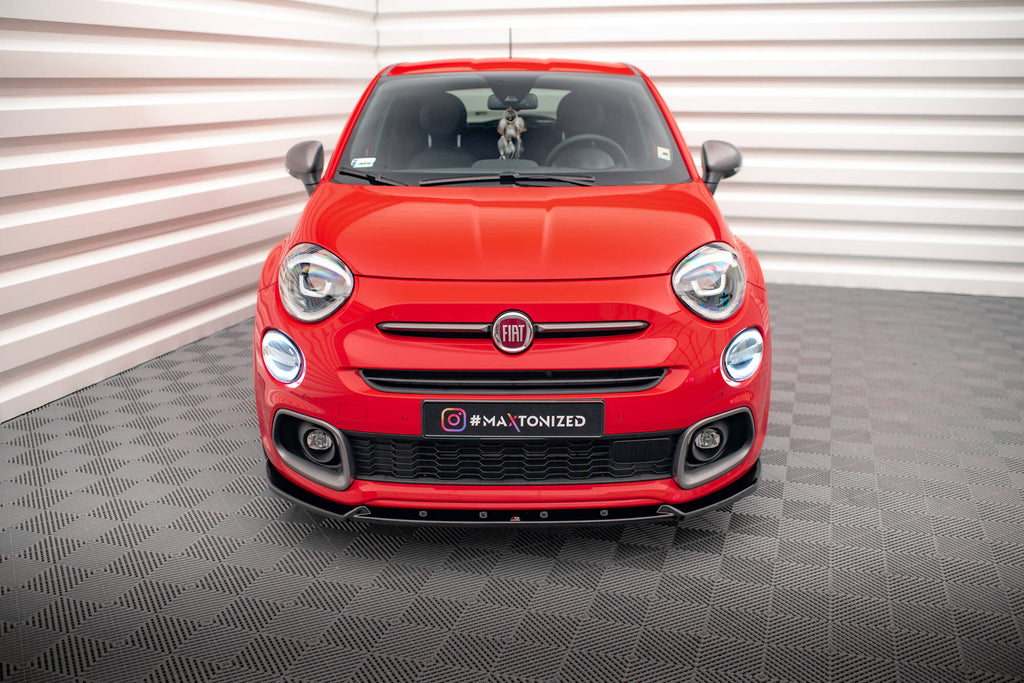 Maxton Design Street+ Spoilerlippe Front Ansatz passend für Fiat 500X Sport Mk1 Facelift schwarz Hochglanz