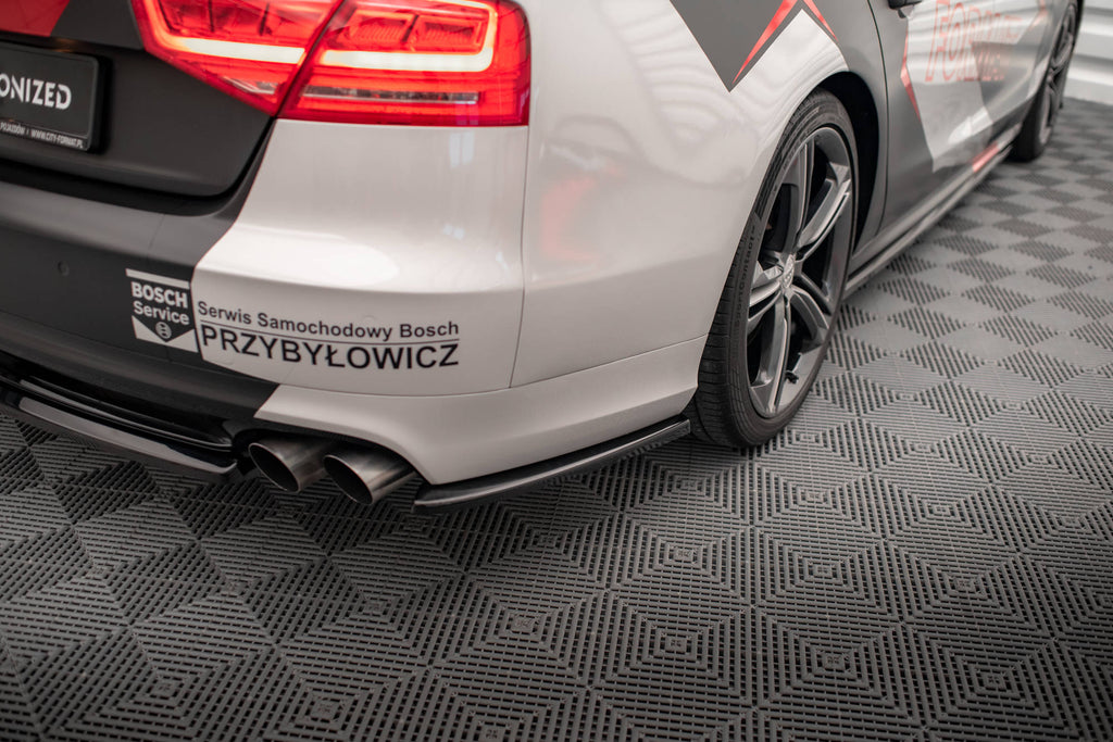 Maxton Design Heck Ansatz Flaps Diffusor passend für Audi S8 D4 schwarz Hochglanz
