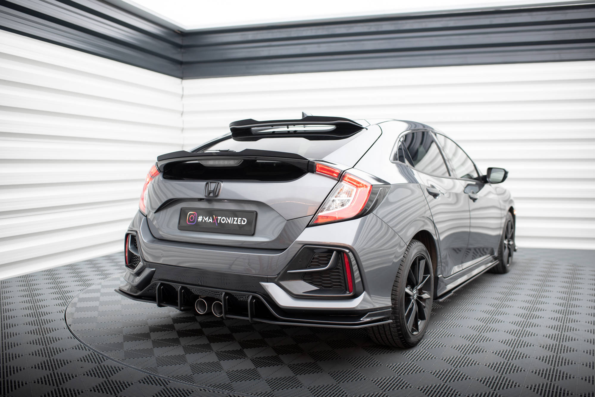 Maxton Design Street Pro Heck Ansatz Flaps Diffusor V.1 passend für Honda Civic Sport Mk 10 Facelift
