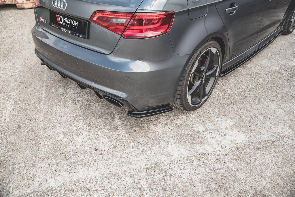 Maxton Design Heck Ansatz Flaps Diffusor V.1 passend für Audi RS3 8V Sportback schwarz Hochglanz