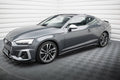Maxton Design Street+ Seitenschweller Leisten passend für Audi S5 Coupe / A5 S-Line Coupe F5 Facelift schwarz Hochglanz