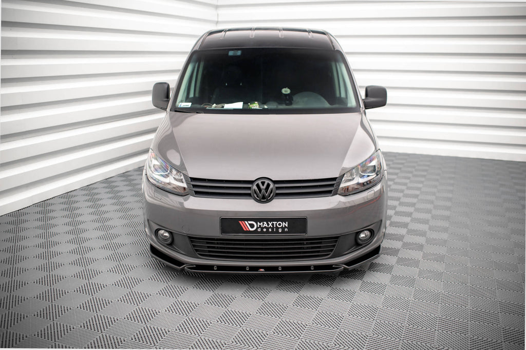 Maxton Design Street+ Spoilerlippe Front Ansatz passend für VW Caddy Mk3 Facelift schwarz Hochglanz