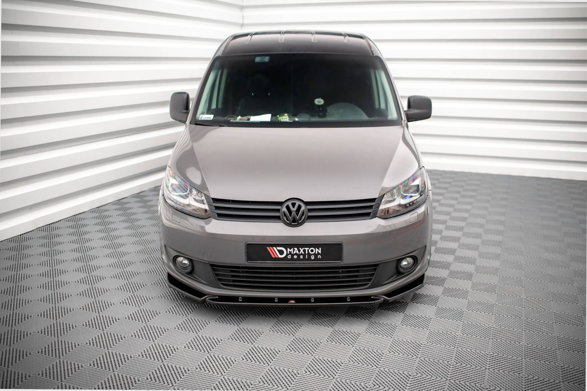 Maxton Design Street+ Spoilerlippe Front Ansatz passend für VW Caddy Mk3 Facelift schwarz Hochglanz