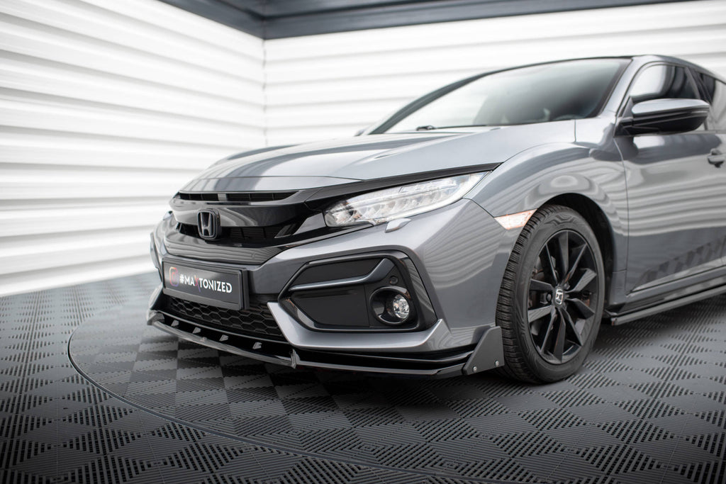 Maxton Design Street+ Spoilerlippe Front Ansatz + Flaps passend für Honda Civic Sport Mk 10