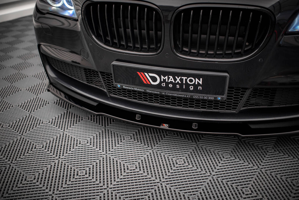 Maxton Design Street+ Spoilerlippe Front Ansatz V.1 passend für BMW 7 M-Paket F01 schwarz Hochglanz