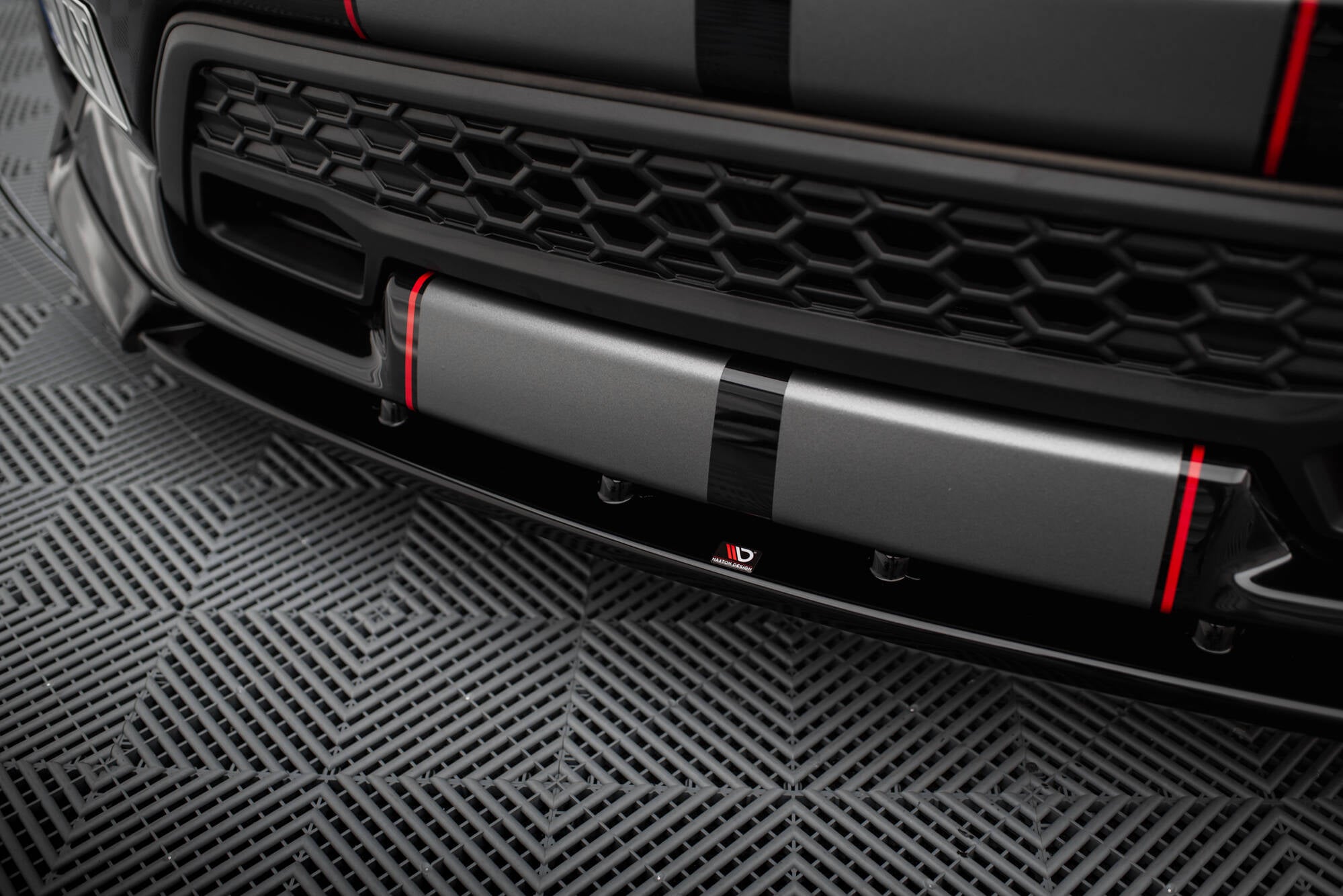 Maxton Design Street+ Spoilerlippe Front Ansatz Passend für Shelby F150 Super Snake Schwarz Hochglanz