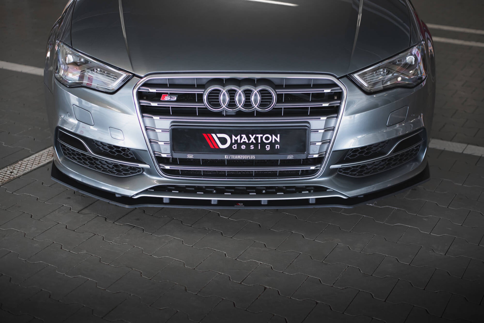 Maxton Design Street Pro Street+ Spoilerlippe Front Ansatz passend für Audi S3 / A3 S-Line Limousine 8V