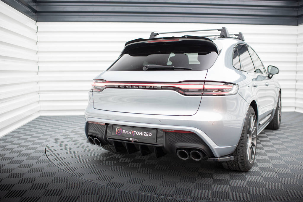 Maxton Design Heck Ansatz Flaps Diffusor passend für Porsche Macan Mk1 Facelift 2 schwarz Hochglanz