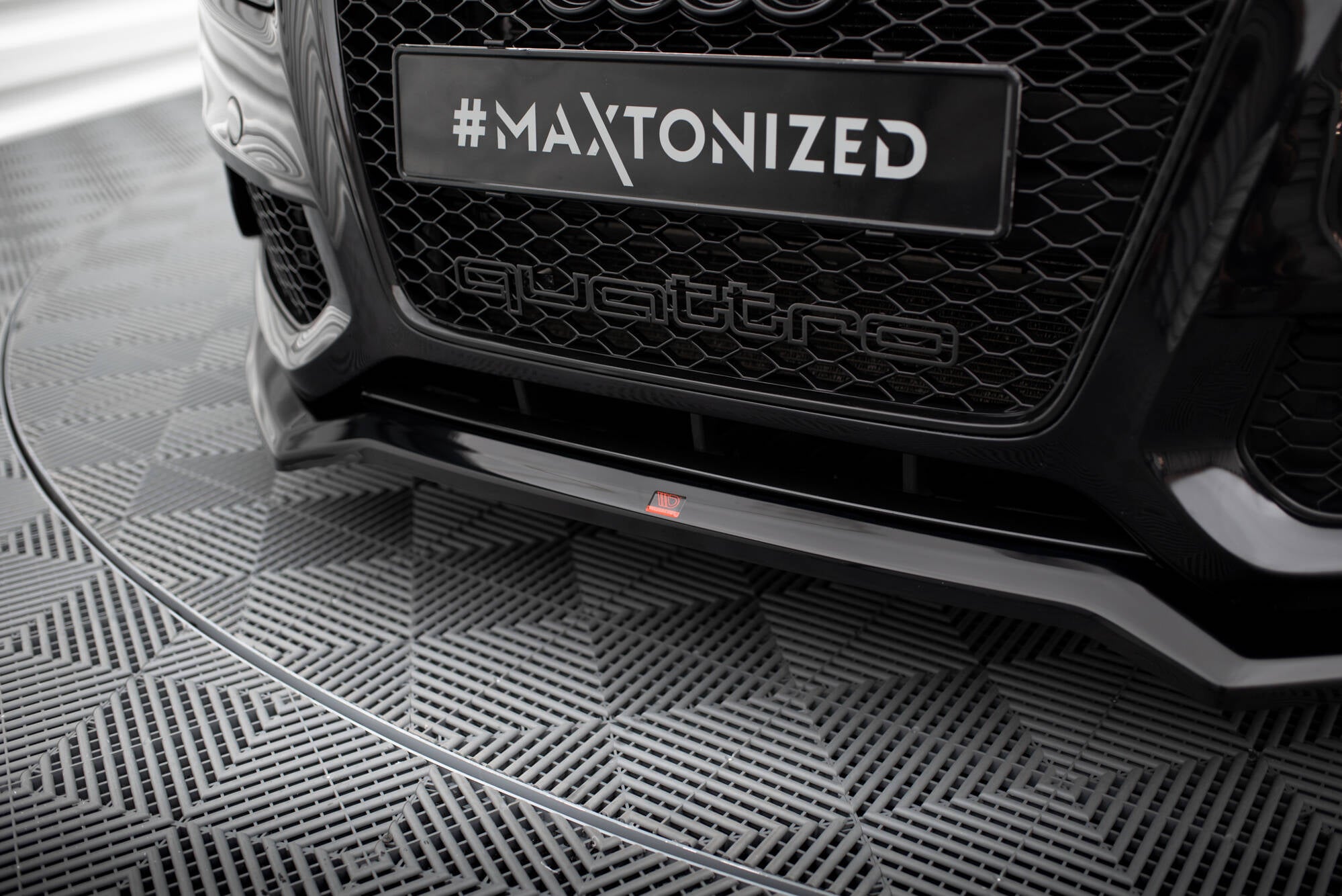 Maxton Design Street+ Spoilerlippe Front Ansatz V.3 passend für Audi S5 / A5 S-Line 8T schwarz Hochglanz