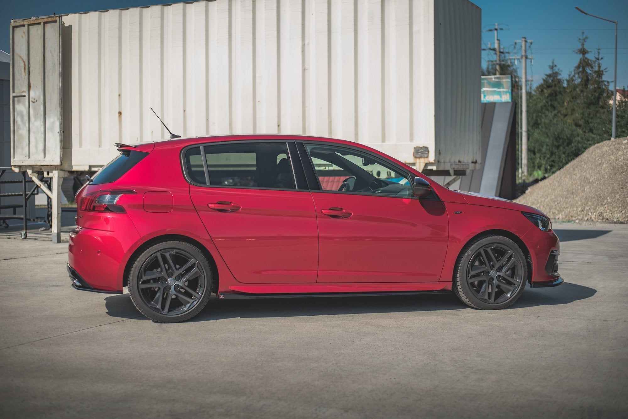 Maxton Design Street+ Seitenschweller Leisten passend für Peugeot 308 GT Mk2 Facelift schwarz Hochglanz
